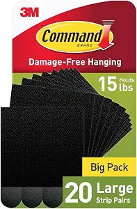Command Large (15 lb) Picture Hanging Strips, 20 Pairs (40 Strips)