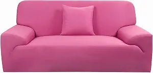 uxcell Stretch Sofa Couch Covers X-Large Fuchsia with 1 Pillowcase