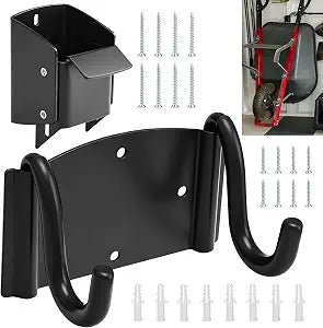 Wheelbarrow Storage Bracket - 90 lbs Capacity, Heavy Duty Storage Hook for Most Wheelbarrows Designs, Comes with a Spring Loaded Lift Latch Safety Catch Feature