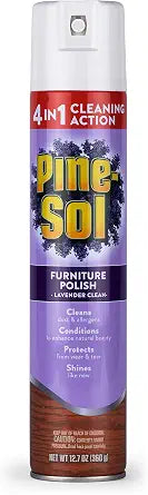 Pine-Sol 4-in-1 Furniture Polish Aerosol Spray, Lavender Scent, 12.7 Oz