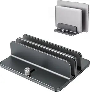 Vertical Laptop Stand, Dual Slot Adjustable Laptop Holder for Desk