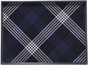 Pfaltzgraff Decorative Plastic Serving Tray with Cut Out Handles, Outdoor Dining, Entertaining, Rectangular, Gray Stripe, 19x14 Inch