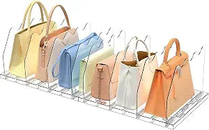 SOYO Adjustable Shelf Dividers for Closet, Purse Organizers for Bag, Clear