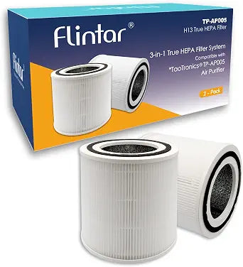 TT-AP005 Replacement Filter, Compatible with TaoTronics TT-AP005 Air Purifier, H13 Grade Filtration and Activated Carbon Filter Set, 2-Pack