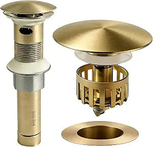 Bathroom Sink Drain, with Overflow, Pop up Sink Drain Stopper