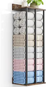 Towel Racks for Bathroom Wall Mounted with Wooden Storage Shelf
