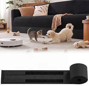 Pangda 394'' X 3.94'' Under Bed & Couch Blocker for Pets, Canvas, Black