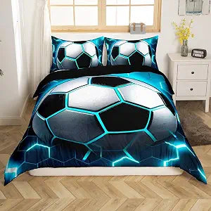 Erosebridal Boys Football Duvet Cover Set Twin Size, 2 Piece