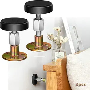 Krisler Headboard Stoppers for Wall, Adjustable Iron Bed Frame Anti-Shake Tool, Easy Install, Wall Protection,30-64mm(2PCs)
