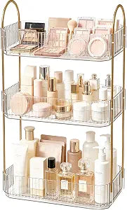 3-Tier Bathroom Countertop Organizer, Skincare Vanity Shelf Clear