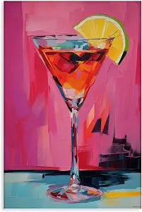 Stupell Industries Pink Lady Cocktail Kitchen, 16 x 24 Inch Canvas Wall Art