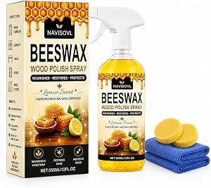 2 PCS 355ml*2, 2026 New Beeswax Essential Oil Wax Wood Polish Spray Furniture and Cleaner Natural Polish Spray for Living Rooms Kitchens Wood Furniture Floors Cleans Restores Shine Scratches