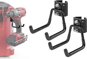 2 Pack Hooks Compatible for Milwaukee Packout Toolbox Rail,Heavy-Duty Storage Hooks for Holding Power Drills,Ropes, Hoses,No-Drill Installation for Easy Packout Toolbox Storage Tools