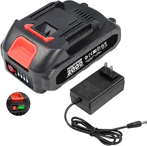 Mini Chainsaw Battery, 21V 2000mAh Lithium Battery with Charger Adapter
