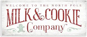 Milk and Cookie Company, 7 x 17 Inch Mounted Print on Wall Plaque
