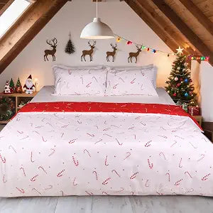 HITIME 100% Polyester Printed Christmas Duvet Cover Set - Queen Size 3 Piece Lightweight & Breathable Bedding Set, Soft Microfiber Comforter Cover with Zipper Closure, Christmas Classical