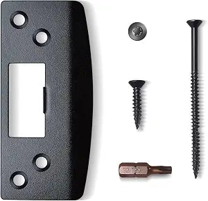 Extra Large Door Strike Plate, Heavy Duty Version, Matte Black