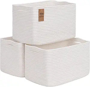 Baskets for Organizing,Storage Baskets,3 Pack Baskets for Shelfves,15"10"9" Woven Basket,toy storage bins,bins for organization