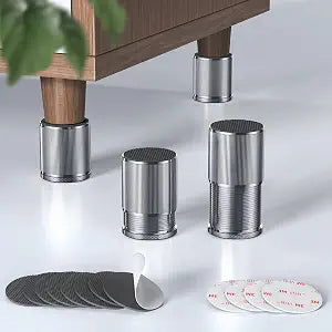 Metal Bed Risers 3 inch, Adjustable Furniture Riser Heavy Duty-Gray 4 Pcs