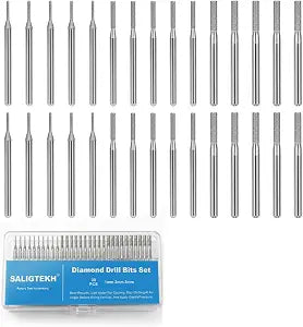 30PCS Diamond Drill Bits Set 1mm 2mm 3mm, 1/8" Shank for Dremel