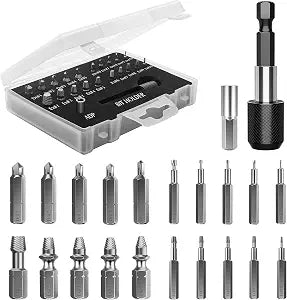 Nuovoware Damaged Screw Extractor Set, 22 PCS Stripped Screw Extractor Kit