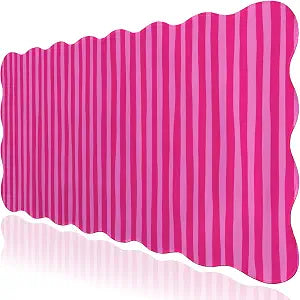 L-SPOUTTO Hot Pink Striped Mouse Pad,Scalloped Desk Mat XXL Large Geometric Gaming Mousepad,35.4x15.7in Non-Slip Rubber Base Keyboard Pad Waterproof Desktop Mat for Laptop Computer Game Home Office
