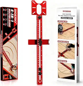 Router Circle Cutting Jig for DeWalt/Bosch/Milwaukee Compact Routers 4 in 1 Adjustable Router Jig, Aluminum Alloy Circle Cutting Guide for Trim Routers, 5.530" for Circles, Arcs & Grooves