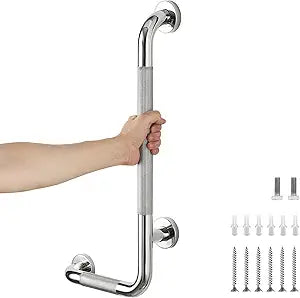 L-Shaped Grab Bars for Shower, 1 Pack, 24 x 12 Inch Stainless Steel, Left