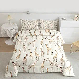 Feelyou Jungle Animal Bedding Set Soft for Boys Girls, Cute Giraffe
