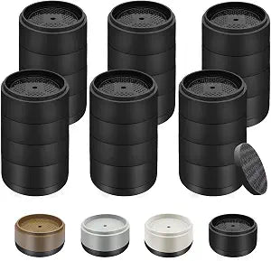 Furniture Risers Bed Risers Heavy Duty 1 inch, 2 inch, 3 inch, 4 inch Round Adjustable Bed Lifts Riser for Desk Legs Table Couch Sofa Chair Refrigerator Washing Machine (1+1+1+1 Inch, Black, 6 Pack )