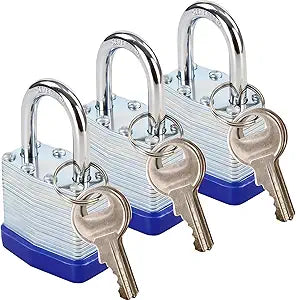 SEPOX Heavy Duty Outdoor Padlock Keyed-Alike, 1-9/16" Laminated Steel Lock