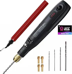 LET'S RESIN 3-Speed Cordless Drill, 10Pcs Electric Resin Jewelry Drill