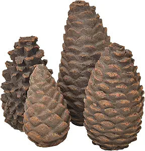 Stanbroil Set of 4 Gas Logs Decorative Ceramic Pine Cones