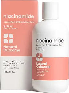 Natural Outcome Niacinamide Toner for Face | Radiance Boosting Toner - with Salicylic Acid & Aloe Vera | Advance Toning Solution Rejuvenates Skin & Minimizes Pore Appearance | Fragrance Free | 8 oz