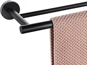 Miyili 24-Inch Bathroom Double Towel Rack, Matte Black