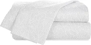 Southern Tide Gray Leafy Vine Sheet Set - 100% Cotton Full Bedding with Soft and Breathable Bed Sheets and Pillowcases - Coastal Inspired Design for Relaxed, Comfortable and Stylish Sleep