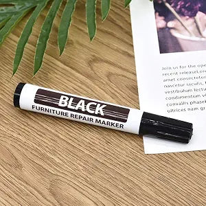 Wood Furniture Repair Markers, Black Paint Fix Touch Up Pen for Furniture & Wood Floor, Scratch Remover Filler for Nicks, Scratches & Stains, Furnitures Recolour Pen for Home/Office