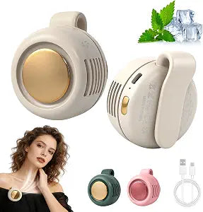 hepanio Portable Silent Mini Bladeless Fan Clip On,3 Speeds Clip-On Fans For Shirt,Small Clips Fanmini Whirlwind Fans For Waist Clips Suitable For Outdoor & Travel & Office (White)