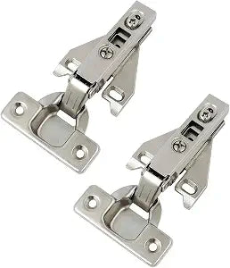 Probrico 1 Pair2 Pack Kitchen Cabinet Hinges for Face Frame Cabinet, Concealed Cabinet Hinges Brushed Nickel with Mounting Screws