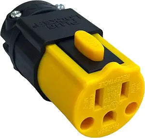 Locking Extension Cord Connector Replacement End - 15A, 125V - No More Accidental Disconnections, Indoor/Outdoor Use, Impact-Resistant (2)