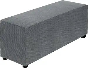 uxcell Stretch Ottoman Cover Rectangular Oversized Square Ottoman Slipcover with Elastic for Foot Stool Living Room Bedroom Fit Length 101-127cm / 40"-50", Large, Dark Gray