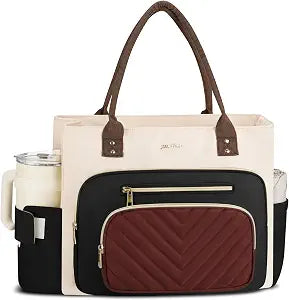 Teacher Tote Bag for Women,Work Laptop Bag Gift with Large Cup Holder,Nurse Bag,Laptop Briefcase for Collage