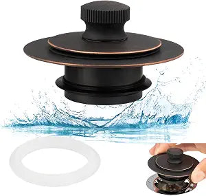 Artiwell Universal Lift and Turn Bath Drain Stopper and Cover, Bathtub Drain Stopper, Replaces Lift and Turn, Tip-Toe and Trip Lever drains for Tub, EZ Installation and Clearing (Oil Rubbed Bronze)