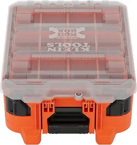 Klein Tools 54500MBX MODbox Tall Compartment Box, Half-Width Tool Organizer, Small Parts Tool Box with 10 Compartments, 4 Removable Bins, Stackable Module