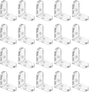 Ymapinc 20Pcs L Bracket, Clear Acrylic Right Angle Corner Braces