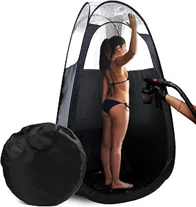 Large Spray Tan Tent ��� Deluxe Pop Up Tent Portable Tanning Booth with Carry Case ��� Clear Window for Perfect Spray Tanning ��� Easy Clean for Home & Salon