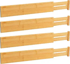 Utoplike Kitchen Drawer Divider, Expandable Bamboo Drawers Organizer 3.2" H