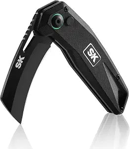 SK Hawkbill Folding Knife, Pocket Knife EDC, with Curved D2 Steel Blade