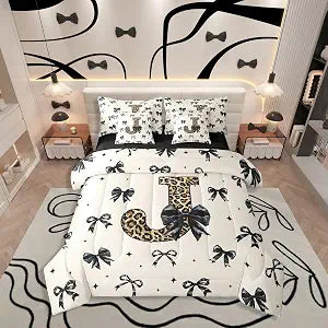 Erosebridal Initial Letter J Bow 7 Pieces Bedding Set Full Size