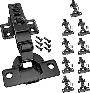 Mousike Soft Close Quiet European Concealed Hinges, Full Overlay Frameless Adjustable Hinges for Kitchen Cabinet Doors, Cupboard Hardware 10 Pack